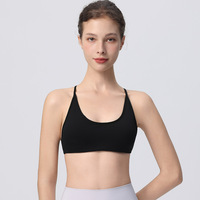 Soutien-gorge de sport antichoc à maintien élevé pour femme, bretelles non réglables, en Spandex/Nylon, design push-up, anti-affaissement, idéal pour la course à pied