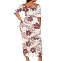Robes décontractées personnalisées avec logo traditionnel hawaïen pour femmes, élégantes, uniformes, à bas prix, vente en gros, ensemble de robes élastiques grandes tailles