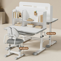 Ensemble bureau et chaise pour étudiants et enfants, design moderne, hauteur réglable, avec étagère