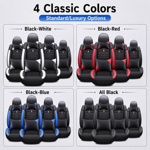 Housses de siège auto en cuir PU respirant de luxe, ensemble complet pour toutes les saisons, compatibles airbag, antidérapantes, ensemble de coussins de siège auto - Product Image 5