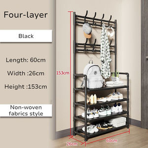 Appendiabiti a quattro strati staccabile in metallo, porta scarpe, porta cappelli, scaffale portaoggetti multifunzione per armadio e uso domestico - Product Image 4