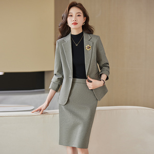 Novedades, Trajes Formales de Negocios para Mujer, Elegantes, de Color Sólido, para Invierno, Conjunto de <span class=keywords><strong>Blazer</strong></span> y Pantalones con Decoración Plisada - Product Image 2