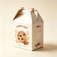 Boîte d'emballage pour flocons d'avoine de taille personnalisée, écologique, impression CMYK, boîte en papier alimentaire pour céréales de petit-déjeuner, emballage de flocons d'avoine