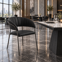 Table et chaises de salle à manger de style minimaliste, design aux lignes simples, structure robuste, touche délicate, ensemble de meubles de salle à manger