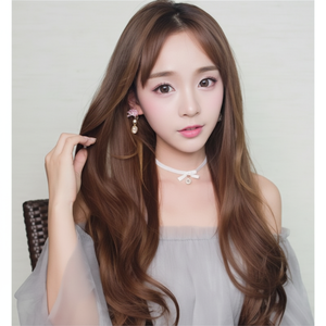 Fascia lunga da sposa in stile mezza sposa con onde tra cui MNS-copricapo da sposa - Product Image 1