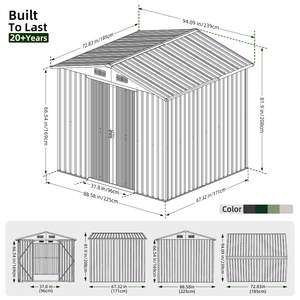 Economical Compact Galvanized Steel Garden <b>Storage</b> Shed 1.1sqm Metal Tool Sheds Outdoor OEM Factory Supply - Product Image 3