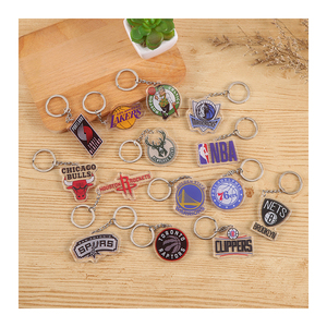 Porte-clés acrylique personnalisé époxy arc-en-ciel holographique <span class=keywords><strong>NBA</strong></span> porte-clés acrylique imprimé anime breloque porte-clés en plastique - Product Image 1