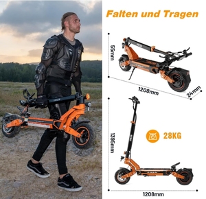 Trottinette pliable à deux roues EU RCB D7 48V avec batterie 27Ah pour une vitesse de 25 km/h et une autonomie de 80-100 km - Product Image 5