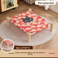Lit de voyage pour animaux de compagnie pour chats et petits chiens - Surélevé par rapport au sol, résistant à l'humidité, amovible et lavable, toutes saisons