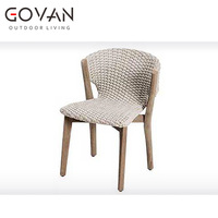 Chaise de salle à manger modulaire avec coussins résistants aux intempéries, structure anti-corrosion et finition anti-UV pour cour avec piscine à débordement