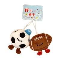 Pendentif en peluche en forme de raquette de dessin animé, jouet en peluche mignon, tennis, badminton, tennis de table, porte-clés léger, impression numérique personnalisée