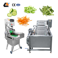 Groentesalademachine 50-500 kg/uur, salade snij- en dobbelmachine, salade wasmachine, semi-automatische salade productielijn