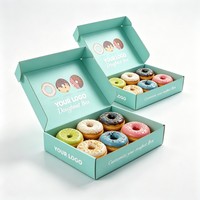Boîte à gâteaux en papier à encre de soja en gros, boîte recyclée pour biscuits, pâtisseries, aliments, emballage cadeau, boîte d'emballage de donuts de haute qualité