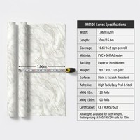 Papier Peint Luxe Moderne Effet Marbre Imperméable 1,06m Largeur Motif Arc Métallique Doré PVC Auto-Adhésif Décollable et Collable pour Chambre