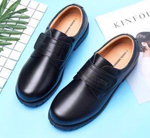 รองเท้าหนังสีดำคุณภาพสูงแบบคลาสสิกสำหรับนักเรียนวัยรุ่นและเด็ก - Product Image 3
