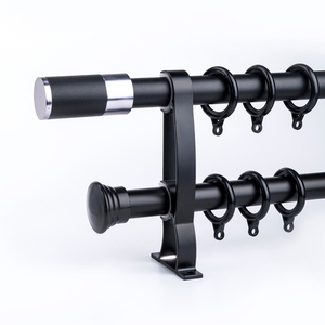 Prix bon marché personnalisé 28mm extensible en aluminium support métal accessoires Double tringle rideau pour la décoration intérieure - Product Image 2