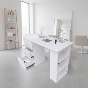 Mesa de Manicura Moderna de Madera Multifuncional para Salón de Belleza, Sin Ventilador, con Cojín para Manos, Ecológica - Product Image 3
