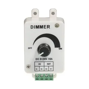 LED Dimmer Switch DC 12v-24v 8A Adjustable Dimer Daya 12 24 V Volt dengan Regulator Pengendali Kecepatan Kecerahan Lampu Bohlam Strip