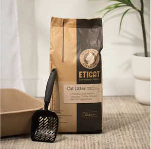 [ETICAT] Litière pour chat écologique à base de marc de café avec contrôle naturel des odeurs, formule à agglomération supérieure et faible teneur en poussière - Product Image 1