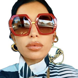 Europeo americano alla moda Outdoor tendenza occhiali da sole per le donne UV400 Polar protezione solare personalizzato Logo blu quadrato nero PC - Product Image 1