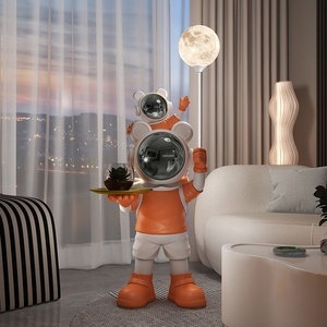 Maßgefertigte Astronauten-Bodenstatue aus Harz mit Ablage für Restaurants, Shisha-Lounges, Clubs, Heimdekoration, Eingangsbereich-Display, OEM-Hersteller - Product Image 3