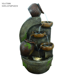 Resina outdoor secchio marrone cascata fontana del giardino - Product Image 3