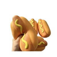 Grand jouet souple en PU en forme de hot-dog à rebond lent, anti-stress, pour enfants de 8 à 13 ans