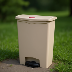 Cestino per Rifiuti con Pedale Frontale Beige 90 L in Plastica - Product Image 3