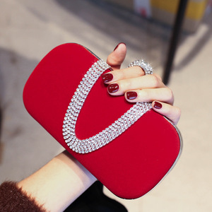 Phụ Nữ Nhung Màu Đen Kim Cương Trang Trí Xách Tay Bữa Ăn Tối Túi Wedding Party Túi Xách Ví Tiệc Ly Hợp Túi Sườn Xám Chuỗi Hasp - Product Image 2