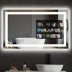 Capteur tactile gradateur de lumière désembueur miroir led miroir intelligent miroir intelligent android 140cm