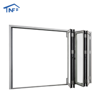 Porte en accordéon à deux volets en alliage d'aluminium de conception moderne de haute qualité pour une utilisation extérieure en extérieur