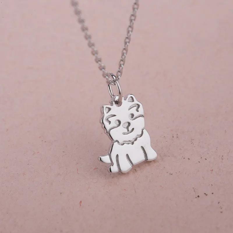 Đồ Trang Sức Nhà Sản Xuất Trung Quốc 925 Sterling Silver Dog Shape Necklace Đồ Trang Sức