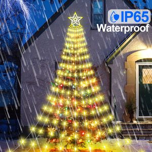<span class=keywords><strong>Luces</strong></span> de <span class=keywords><strong>cascada</strong></span> azules con luz LED, decoraciones navideñas, 8 modos, <span class=keywords><strong>luces</strong></span> navideñas para árbol, decoraciones navideñas exteriores - Product Image 4
