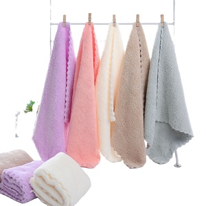Flanelle polaire coloré Ultra doux corail polaire microfibre main visage cuisine chiffon de nettoyage bébé <span class=keywords><strong>lavage</strong></span> tissu serviettes carrées - Product Image 1