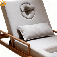 Lit de massage spa moderne de luxe léger en bois massif thaïlandais avec éponge haute densité, fauteuil inclinable double usage, écologique et durable pour la maison et l'hôtel