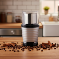 Moulin à café électrique automatique 65g, lames en acier inoxydable, boîtier en plastique, pour usage domestique, facile à utiliser, mini moulin à épices