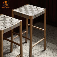 Tabouret de bar moderne de luxe haut de gamme, personnalisable, en velours tissé, pour hôtels, restaurants et cuisines.