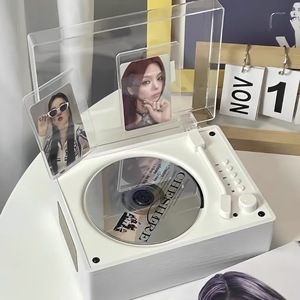 Minimal Retro CD Player Transparent Dustproof Cover BT Built In <b>Speaker</b> Support CD MP3 Disc Home Desktop Album Music Decor - Product Image 3