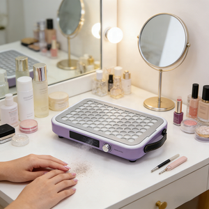 Collecteur de poussière à ongles double turbo 4500 tr/min, aspiration puissante, faible bruit, aspirateur à ongles ultra-fin pour salon, maison, bricolage - Product Image 1