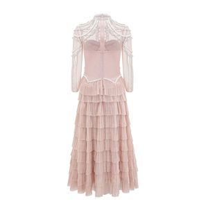 새로운 고품질 비즈 다이아몬드 튤 롱 맥시 프롬 드레스 여성용 A라인 스팽글 웨딩 이브닝 여름 파티 쉬폰 드레스 - Product Image 1