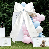Décoration murale en gros avec nœud en satin surdimensionné et perles, grand nœud en tissu avec perles pour arrière-plans de photos de mariage et d'anniversaire