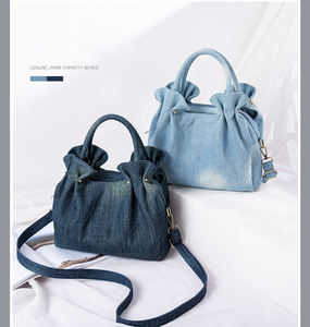 กระเป๋าผ้ายีนส์อเนกประสงค์สไตล์เกาหลีใหม่กระเป๋าถือกระเป๋าสะพายพาดลำตัวสะพายไหล่หนึ่งกระเป๋าหลายกระเป๋าแบบย้อนยุค - Product Image 6