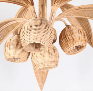 Abat-jour en rotin naturel fait à la main, luminaire suspendu en bambou pour salle à manger, décoration de café, style bohème - Product Image 5