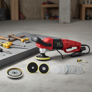 Polisseuse humide Vevor, meuleuse, disques diamantés de 4,5 pouces, outil de polissage du béton et de la pierre, 1200W, 4000 tr/min, qualité professionnelle - Product Image 2