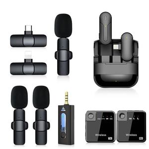 Micrófono Inalámbrico Lavalier K9 de Tamaño Mini con Cancelación de Ruido y Luces LED para Teléfono Android con Interfaz Tipo-C, 2 Canales - Product Image 1