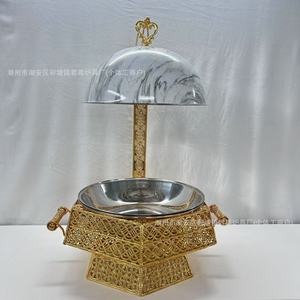 Stainless Steel Chafing Dish 8L Round Buffet <b>Stove</b> With Hanging Lid European Style Hotel Use - Product Image 4