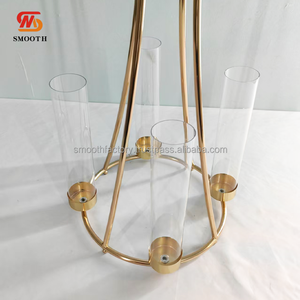 Centro de Mesa LEDA de Lujo para Eventos de Boda, Soporte de Flores Dorado de Alta Calidad, Exhibidor de Flores de Acero Inoxidable - Product Image 4