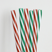 Pailles en plastique PP réutilisables à rayures arc-en-ciel personnalisables 10 pouces Accessoires de bar Pailles écologiques