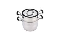 Pot à vapeur populaire en forme de ventre pour soupe et couscous avec couvercle en silicone miroir polonais double chaudière
