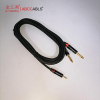 Câble audio Y Splitter 3,5 mm TRS mâle vers double 6,35 mm TS mâle pour mixeur, amplificateur, haut-parleur ABCCABLS